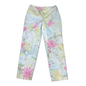 Vintage Neiman Marcus Size 2 All Over Tropical Floral Print Dress Pants Trousers
